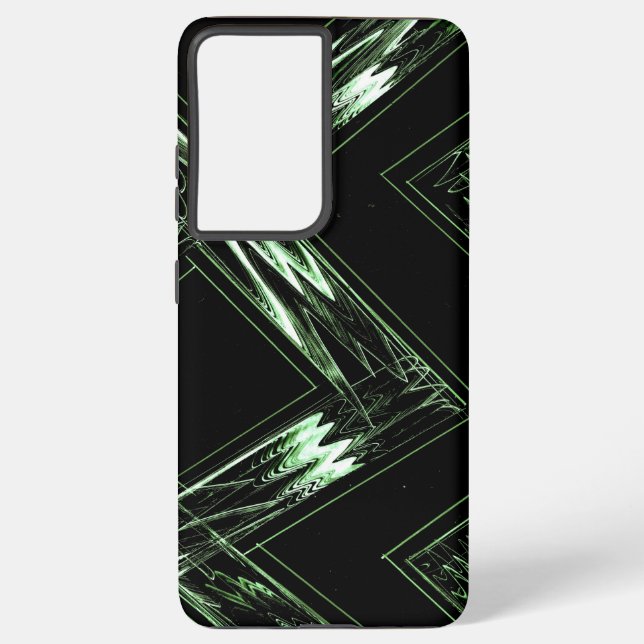 Bold Pine Green Pattern Samsung Galaxy S21 Ultra Case (Back)