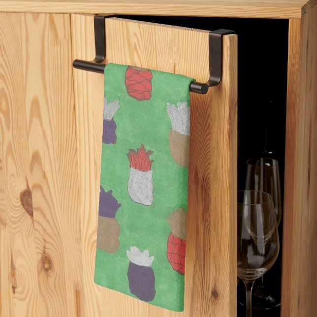 Bold Pineapple Pattern Kitchen Towel (Thirds Fold)