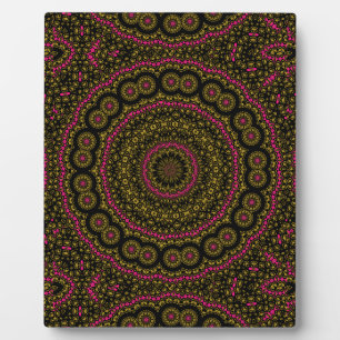 Bold Pink and Black Kaleidoscoope Plaque