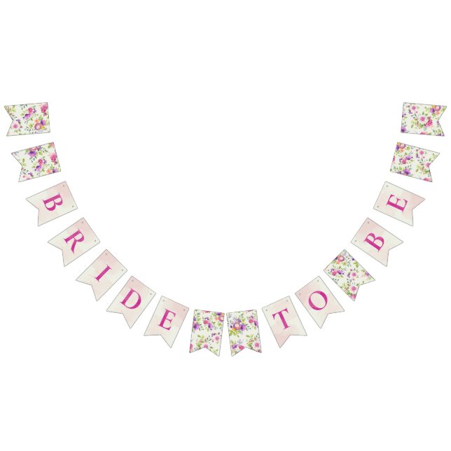 Bold Pink and Ivory Dream Bridal Shower Bunting (All)