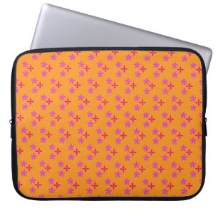 Bold Pink and Magenta Floral Abstract Pattern Laptop Sleeve