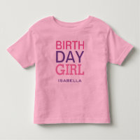 Bold Pink and Purple Birthday Girl Name