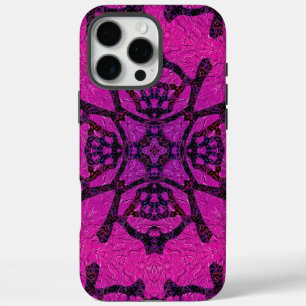Bold Pink and Purple Geometric Pattern iPhone 16 Pro Max Case