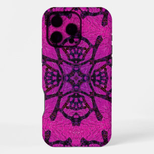Bold Pink and Purple Geometric Pattern iPhone 16 Pro Max Case