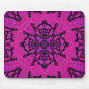 Bold Pink and Purple Geometric Pattern Mouse Pad