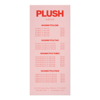 Bold Pink and Red Modern Business Custom Salon Rack Card