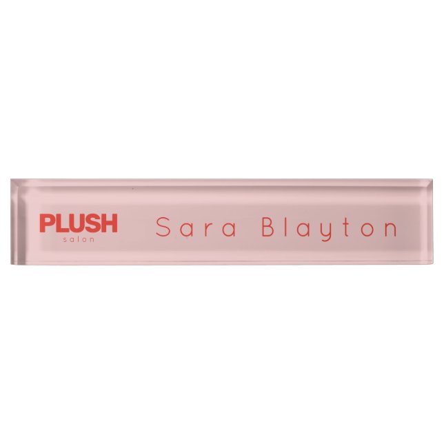 Bold Pink and Red Modern Personalized Business Nameplate (Front)