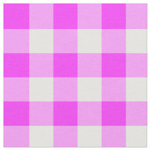 Bold Pink and White Buffalo Plaid Fabric