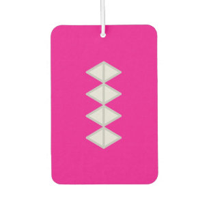 Bold pink and white car air freshener