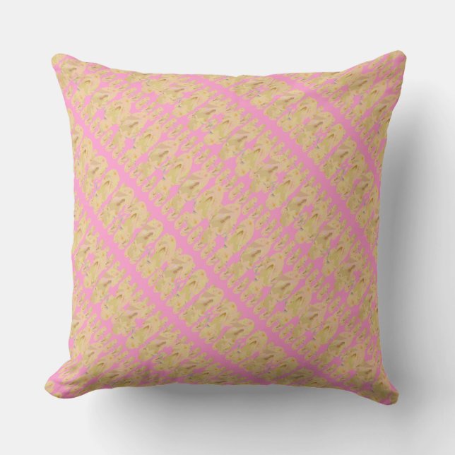 Bold Pink and Yellow Mini Flipflops Pattern Cushion (Front)