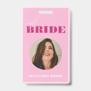 Bold Pink Bachelorette Buy The Bride A Drink Badge ID Badge