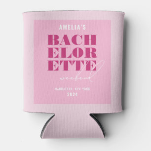 Bold Pink Bachelorette Weekend Can Cooler