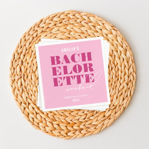 Bold Pink Bachelorette Weekend Napkin