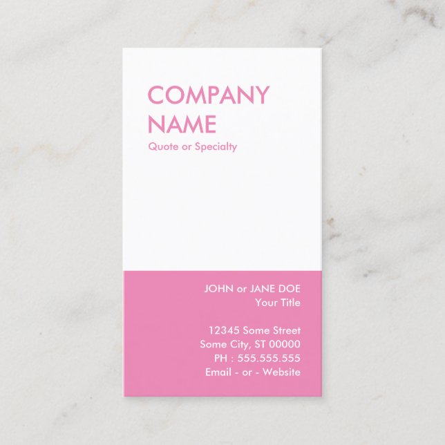 bold pink business card (Front)