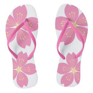 Bold & Pink Cherry Blossom Flip Flops