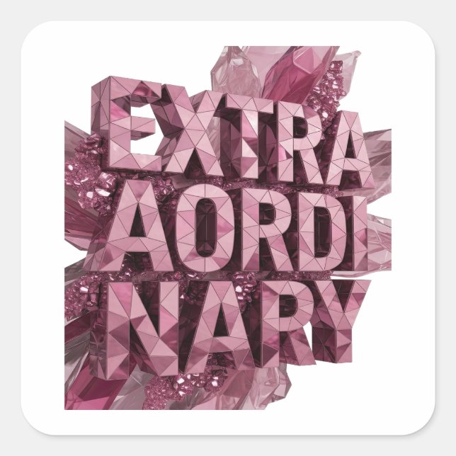 Bold Pink EXTRA AORDINARY Gift Sticker (Front)