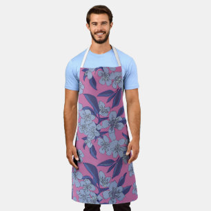 Bold Pink Floral All-Over Print Apron