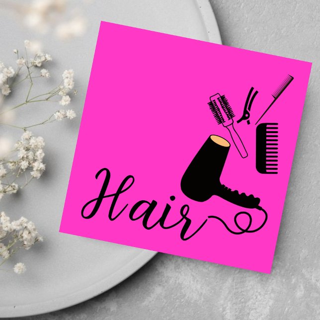 Bold Pink Hairdresser Reminder Appointment Card (Creator Uploaded)