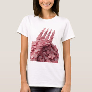 Bold Pink HAND OF MONEY 3D Text Art T-Shirt