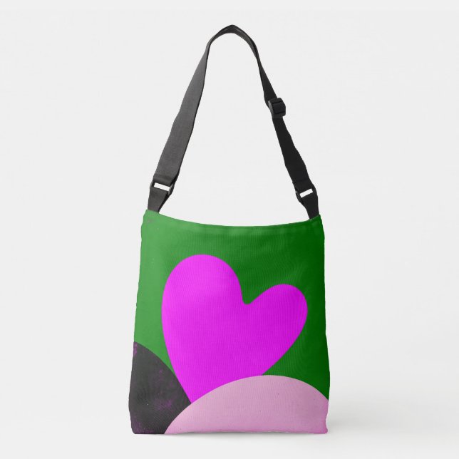 Bold Pink Heart Graphic Tote Bag (Front)