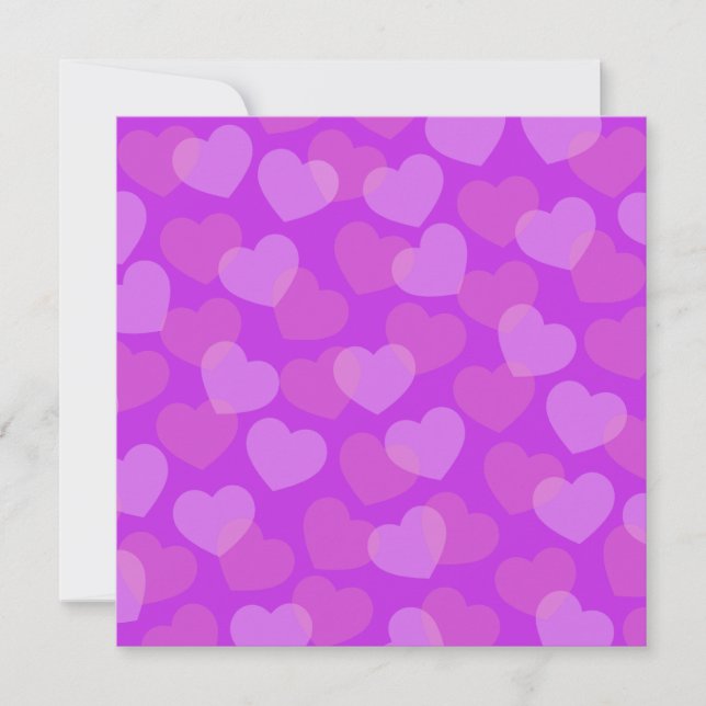 Bold Pink Hearts Greeting Card (Front)