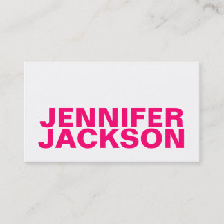 Bold pink minimalist cool business card