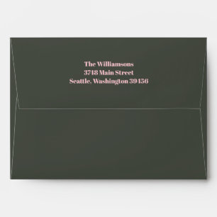Bold Pink Olive Sage Modern 50th Birthday Party Envelope