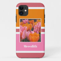 Bold Pink Orange Tulips Personalised