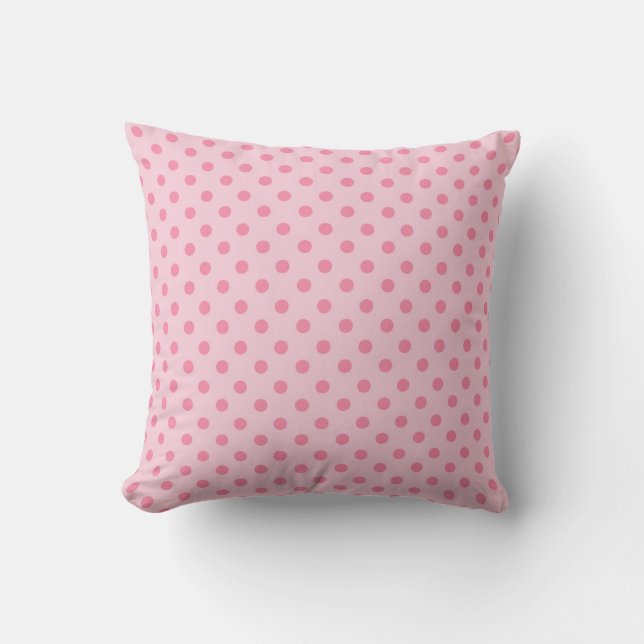 Bold Pink Polka Dot Pattern Cushion (Front)