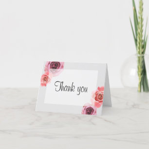 Bold Pink & Purple Spring Roses Thank You Card