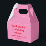 Bold Pink Red Custom Bridal Shower Thank You Favour Box<br><div class="desc">Bold Typography Bright Pink and Red Modern Fun Simple Custom Bridal Shower Thank You Favour Box</div>