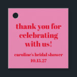 Bold Pink Red Custom Bridal Shower Thank You Favour Tags<br><div class="desc">Bold Typography Bright Pink and Red Modern Fun Simple Custom Bridal Shower Thank You Favour Tags</div>