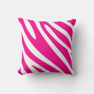 Bold Pink Zebra Stripes Cushion