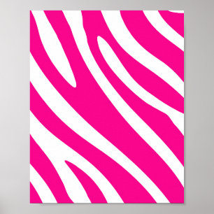 Bold Pink Zebra Stripes Poster