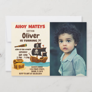 Bold Pirate Adventure Birthday Invitation
