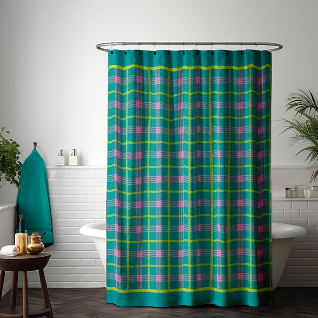 Bold Plaid Shower Curtain (Creator Uploaded)