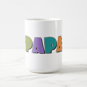 Bold & Playful ‘PAPA’ Typography Design Coffee Mug