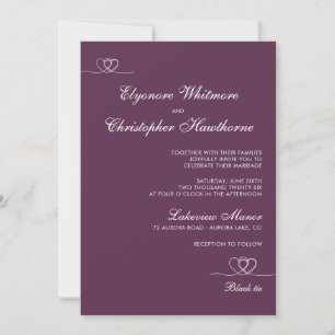 Bold Plum Modern Chic Mix and Match Wedding Invitation