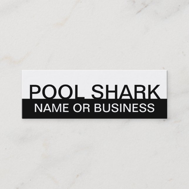 bold POOL SHARK (colour customisable) Mini Business Card (Front)