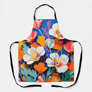 Bold Pop Art California Poppies Apron