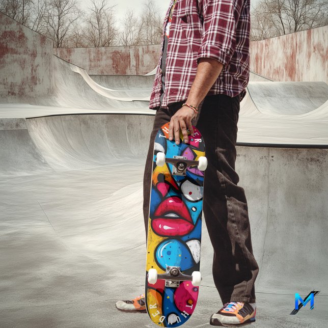 Bold Pop Art Lips Design – Iconic Urban Style Skateboard (Creator Uploaded)