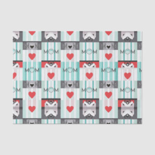 Bold Pop Art Mum with Retro Hearts & Stripes Tissue Paper
