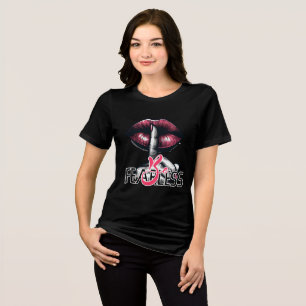 Bold Pop-Art Pink Lips "Be Fearless" Tri-Blend Shirt