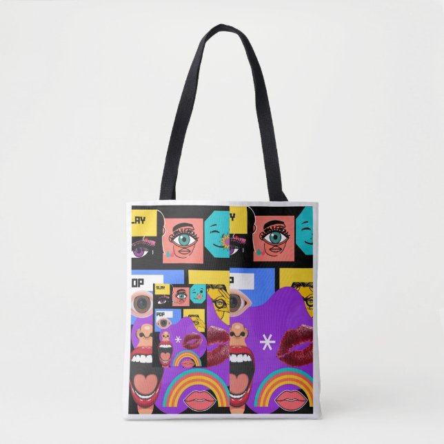 Bold Pop Art | Retro Comic Style mug Tote Bag (Front)
