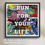 Bold Pop Art Runner Jogger Poster<br><div class="desc">"Bold Pop Art Runner Jogger" is a striking design featuring a vibrant collage of sneakers in bold and dynamic colours. Inspired by modern pop art aesthetics is ideal for runners, sneaker enthusiasts and contemporary art lovers. This design is perfect for t-shrits, accessories, home decor and more. Its lively composition adds...</div>