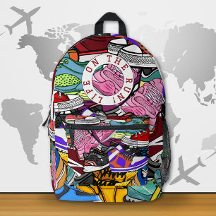 Bold Pop Art Runner Jogger Printed Backpack
