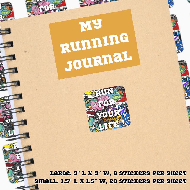 Bold Pop Art Runner Jogger Square Sticker (Creator Uploaded)