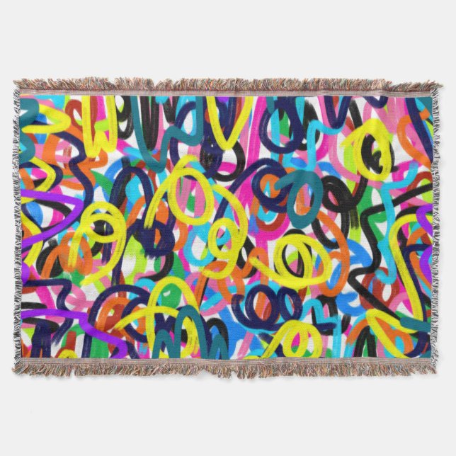 Bold Pop Art Throw Blanket (Front)
