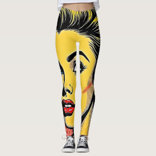 Bold Pop Art Woman Defined Leggings