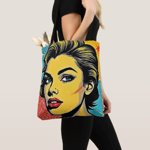 Bold Pop Art Woman Defined Tote Bag
